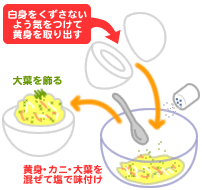 カニと大葉のゆでたまご