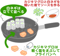 カジキマグロの梅セロリソース